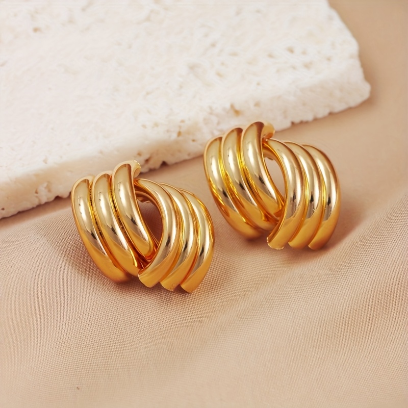 Geometric Cross Hoop Earrings - Stylish Light Earring